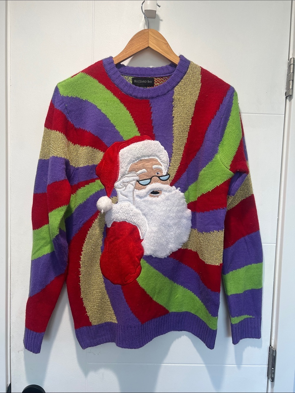 Blizzard Bay Men's Multicolor Santa Crewneck Sweater